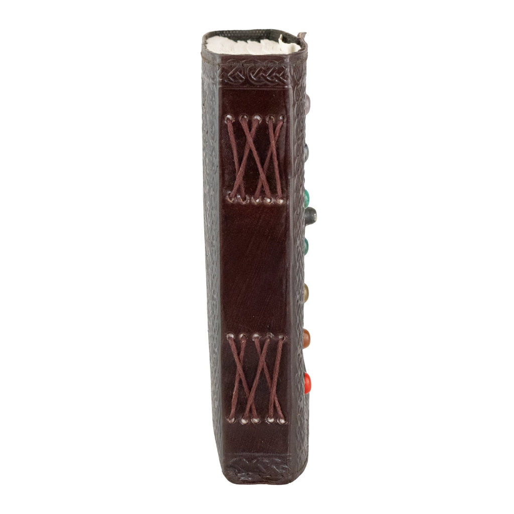 7 Chakra Stone Leather Journal | Notebooks & Notepads | Wiccan Center
