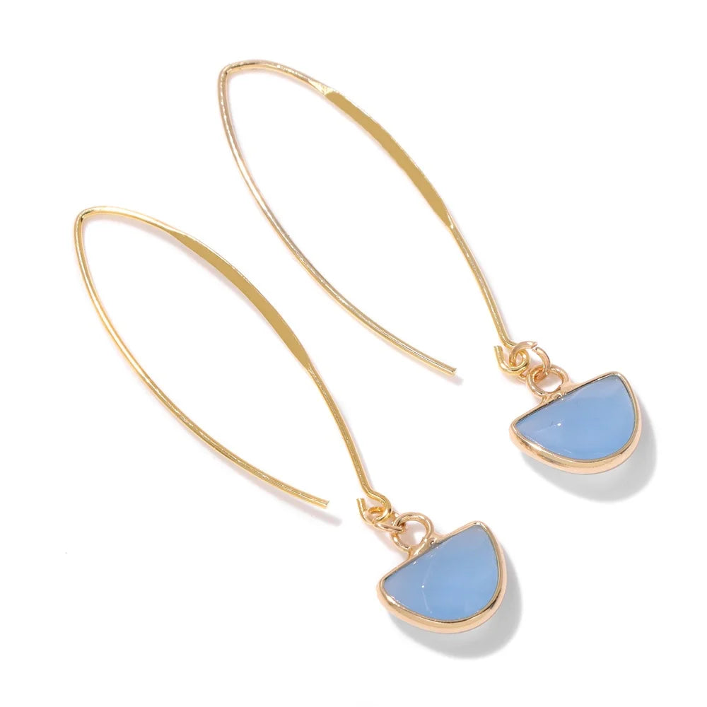 Crystal Faceted Teardrop Gold Earrings | earrings | Wiccan Center