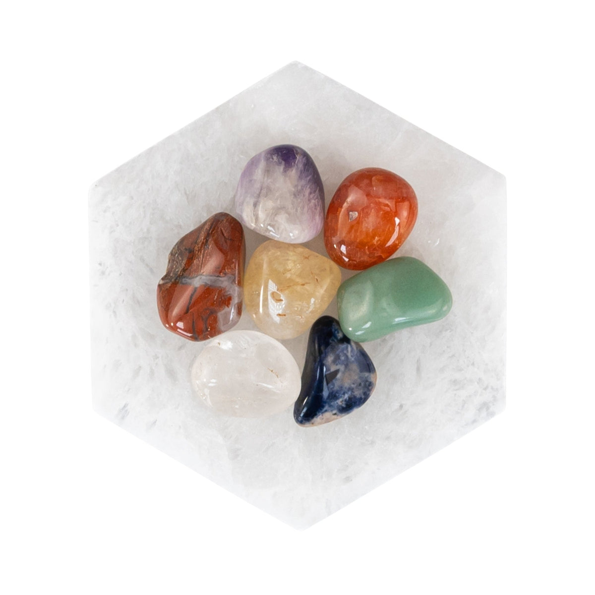 Chakra Stone Set With Hexagon Charging Plate | Religious Altars | Wiccan Center