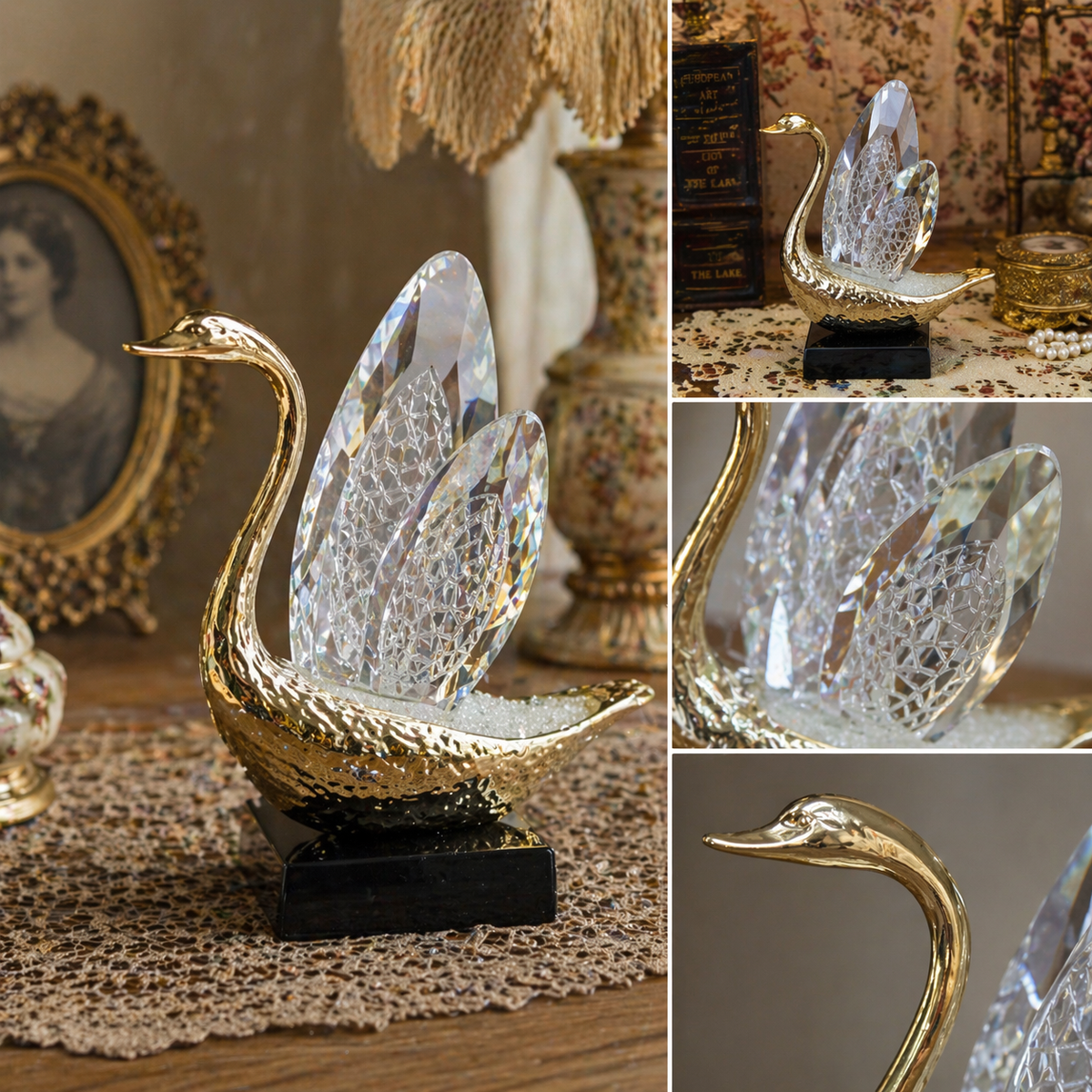 Crystal Glass Swan Decor | | Wiccan Center