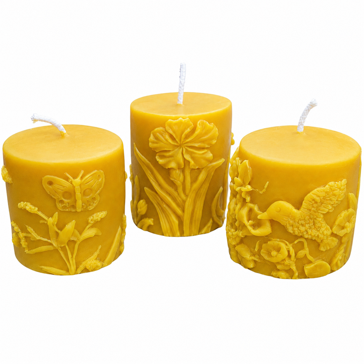 Butterfly | Hummingbird | Flower | Beeswax Pillars | Candles | Wiccan Center