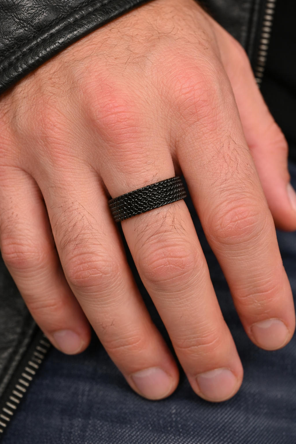Unisex Stainless Steel Mesh Ring – Flexible, Modern Band in Black, Rose Gold & Silver Tones | | Wiccan Center