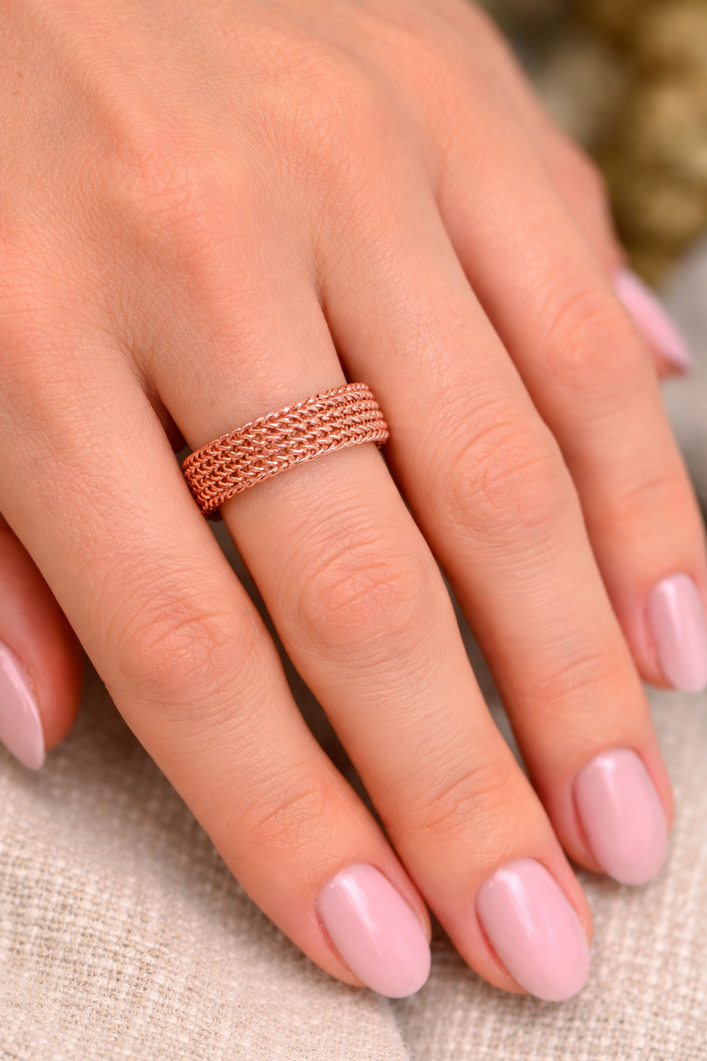 Unisex Stainless Steel Mesh Ring – Flexible, Modern Band in Black, Rose Gold & Silver Tones | | Wiccan Center
