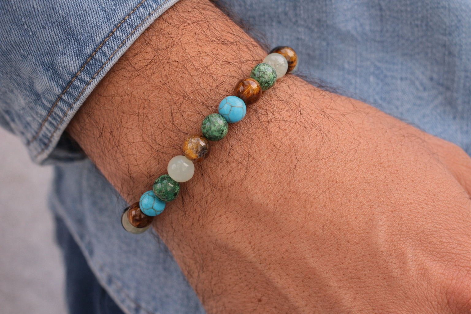 Anxiety Relief & Balance Bracelet – Multicolor Natural Stones for Calm, Clarity & Communication | | Wiccan Center