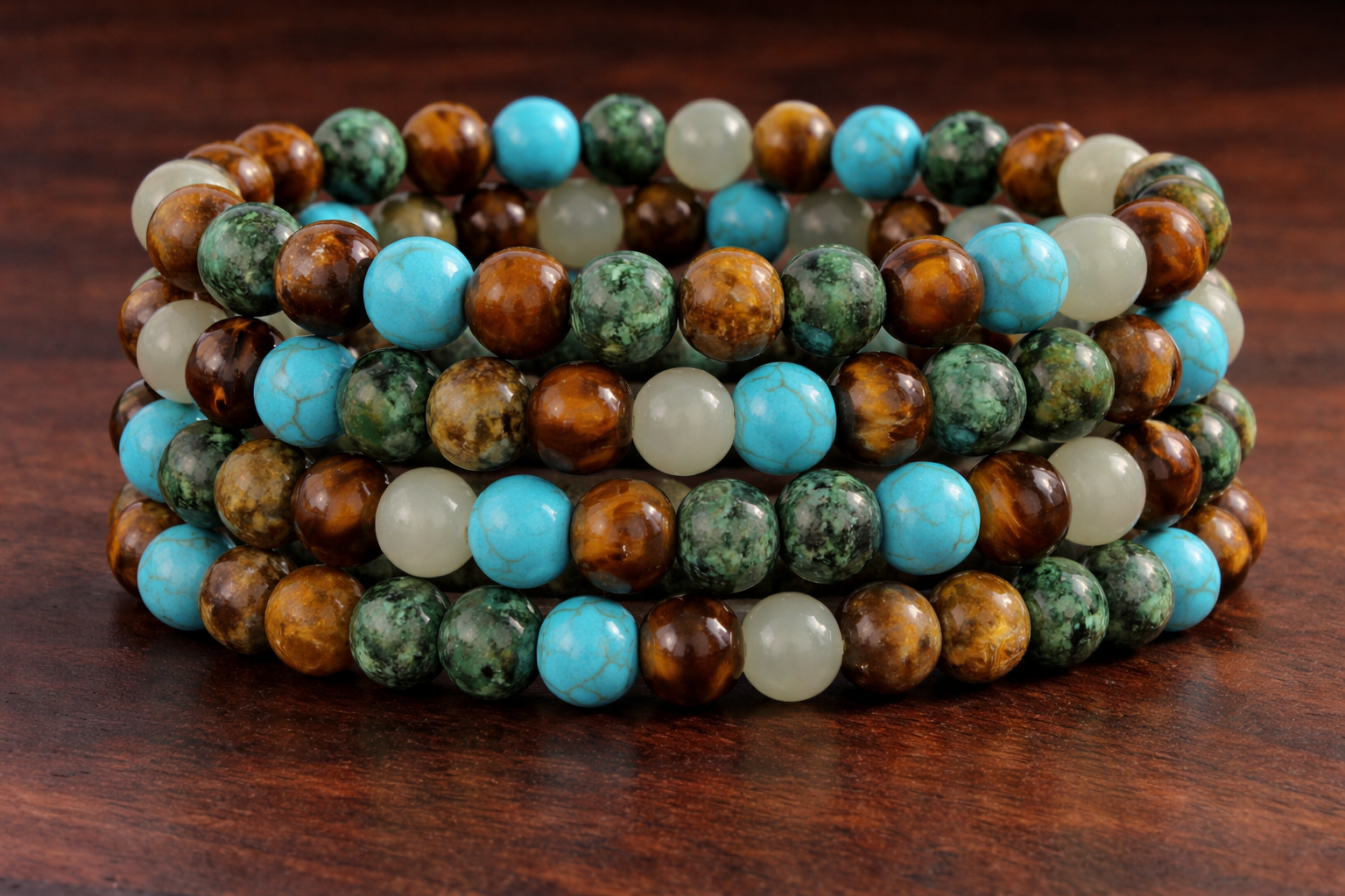 Anxiety Relief & Balance Bracelet – Multicolor Natural Stones for Calm, Clarity & Communication | | Wiccan Center