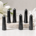 Black Shungite Tower Point (Purification and Inflammation) | Obelisks & Pencils | Wiccan Center