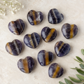 Multi Fluorite Heart Crystal, Puffy Mini 1 Inch Pocket Crystal Heart