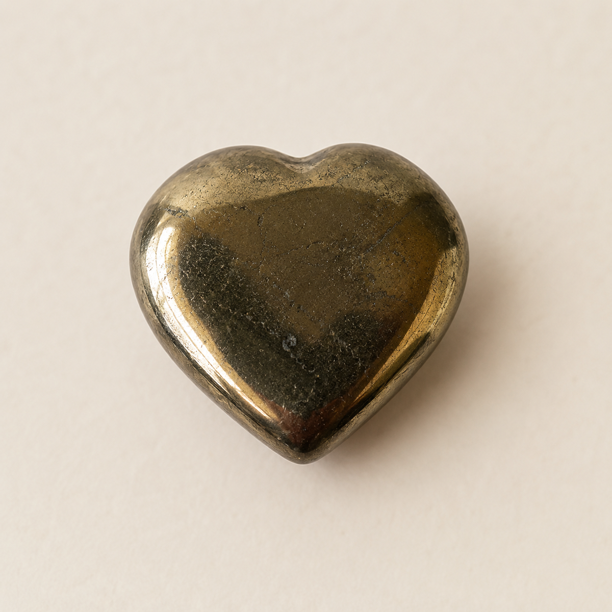 Pyrite Heart Crystal, Puffy Mini 1 Inch Pocket Crystal Heart
