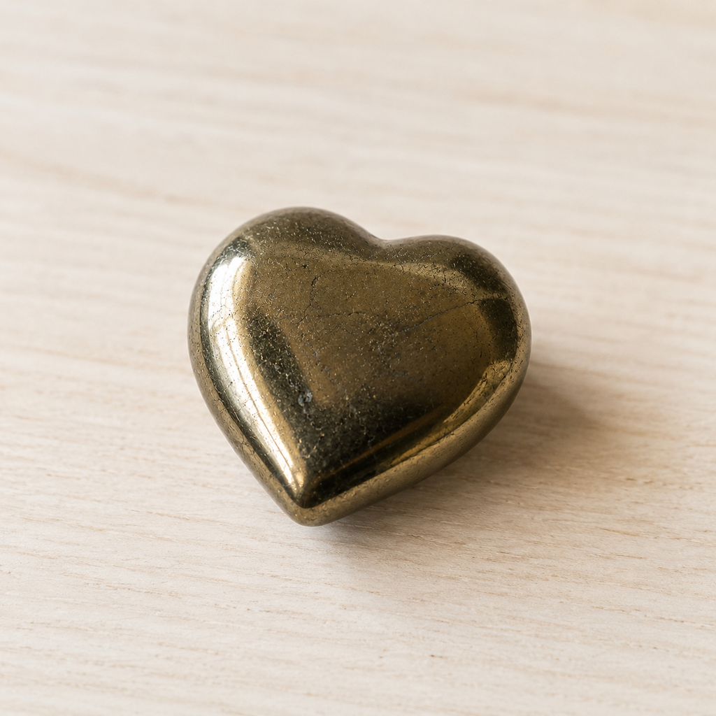 Pyrite Heart Crystal, Puffy Mini 1 Inch Pocket Crystal Heart | Hearts | Wiccan Center