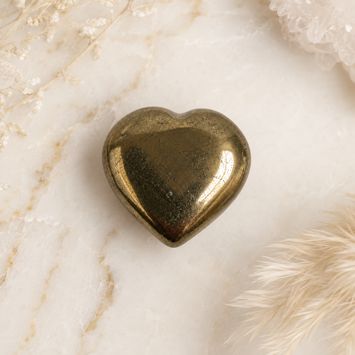 Pyrite Heart Crystal, Puffy Mini 1 Inch Pocket Crystal Heart | Hearts | Wiccan Center