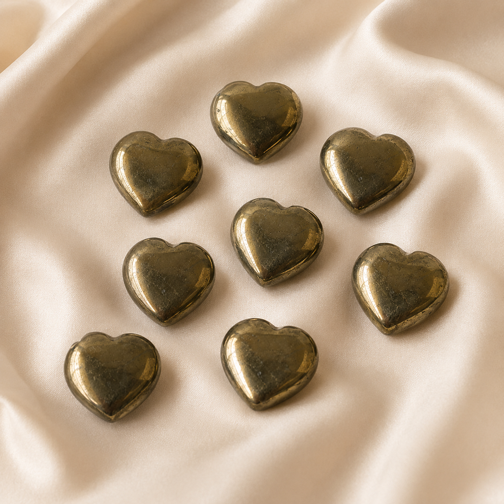 Pyrite Heart Crystal, Puffy Mini 1 Inch Pocket Crystal Heart | Hearts | Wiccan Center