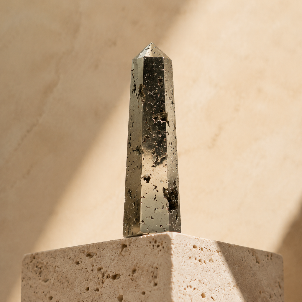 Pyrite Druzy Tower Point (Memory and Wealth)