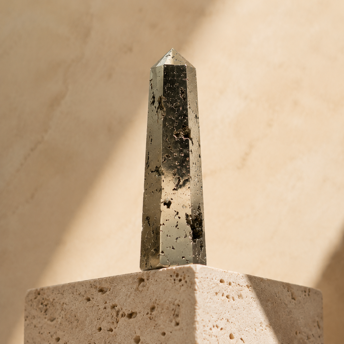 Pyrite Druzy Tower Point (Memory and Wealth)
