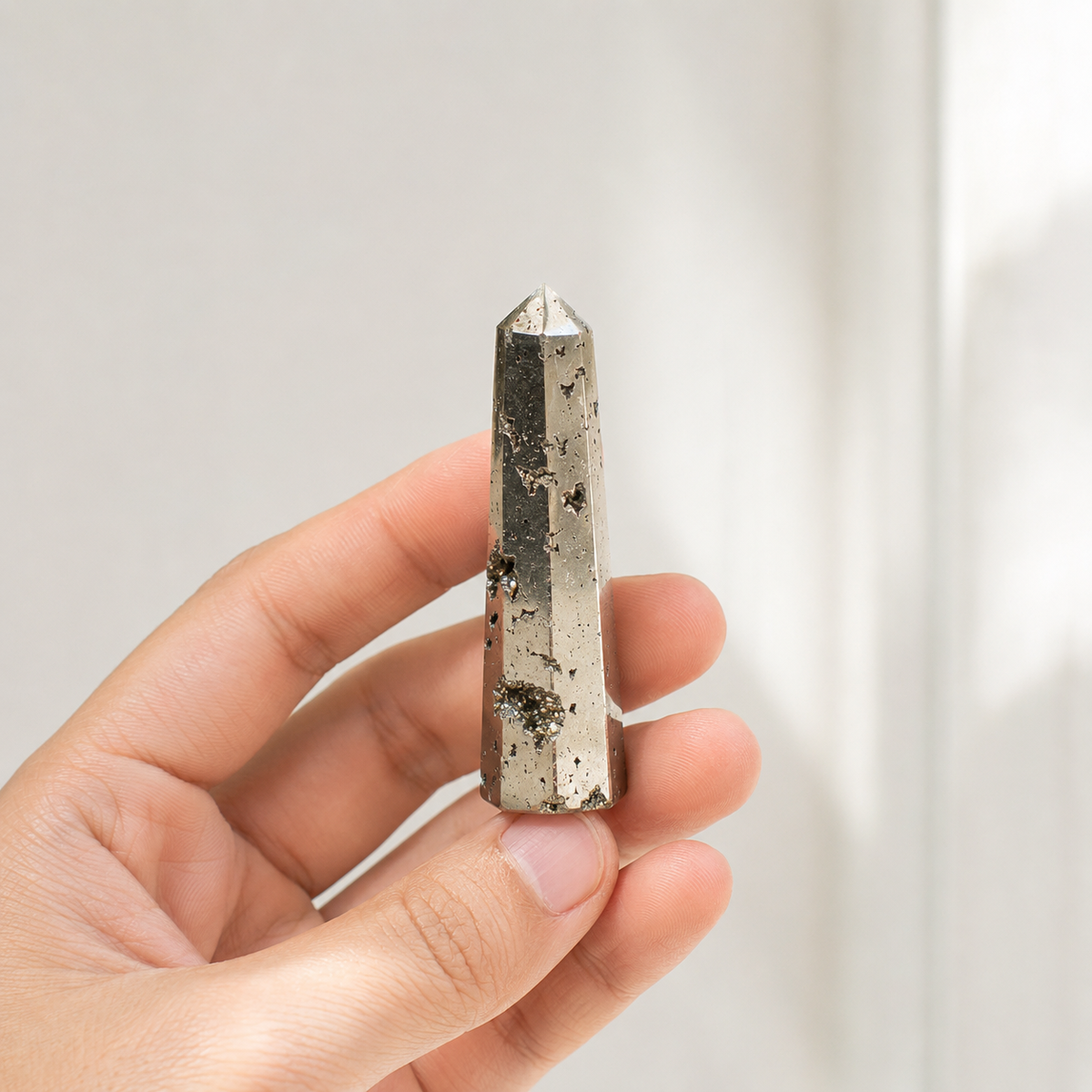 Pyrite Druzy Tower Point (Memory and Wealth)