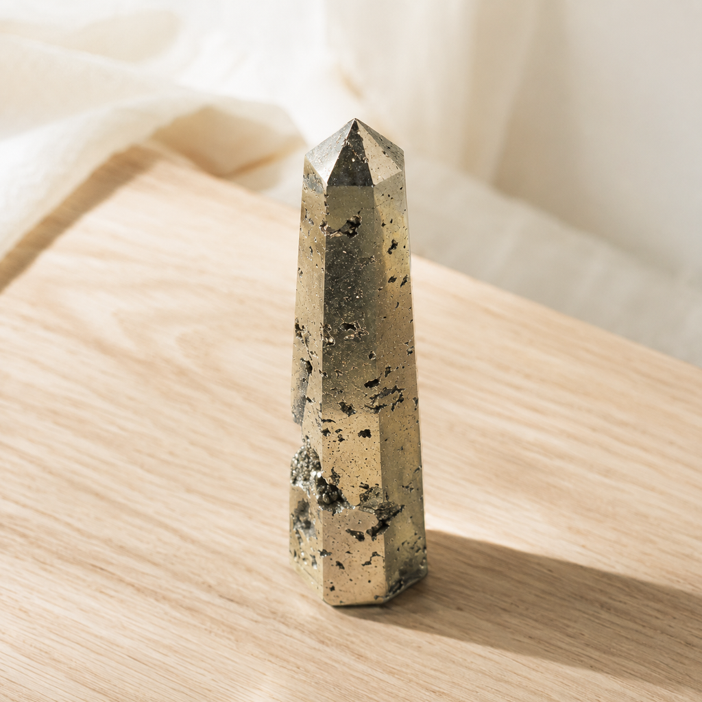 Pyrite Druzy Tower Point (Memory and Wealth)