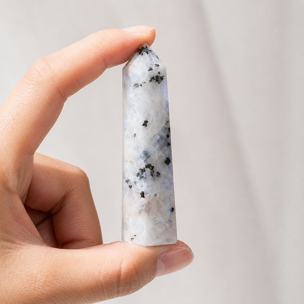 Rainbow Moonstone Tower Point (Creativity and Compassion)