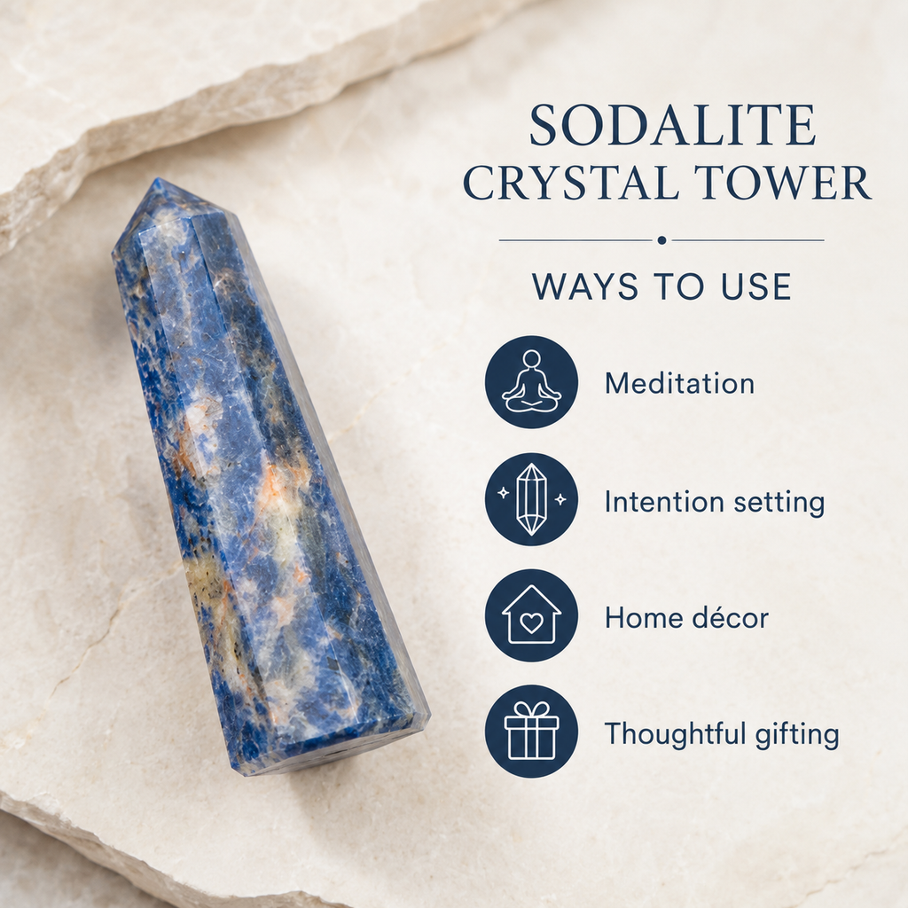 Sodalite Tower Point (Self-Esteem and Self-Acceptance) | Obelisks & Pencils | Wiccan Center