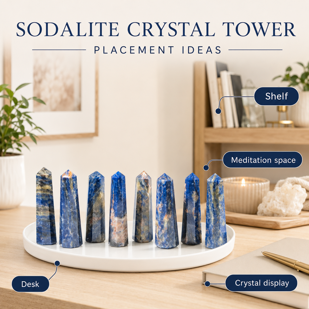 Sodalite Tower Point (Self-Esteem and Self-Acceptance) | Obelisks & Pencils | Wiccan Center