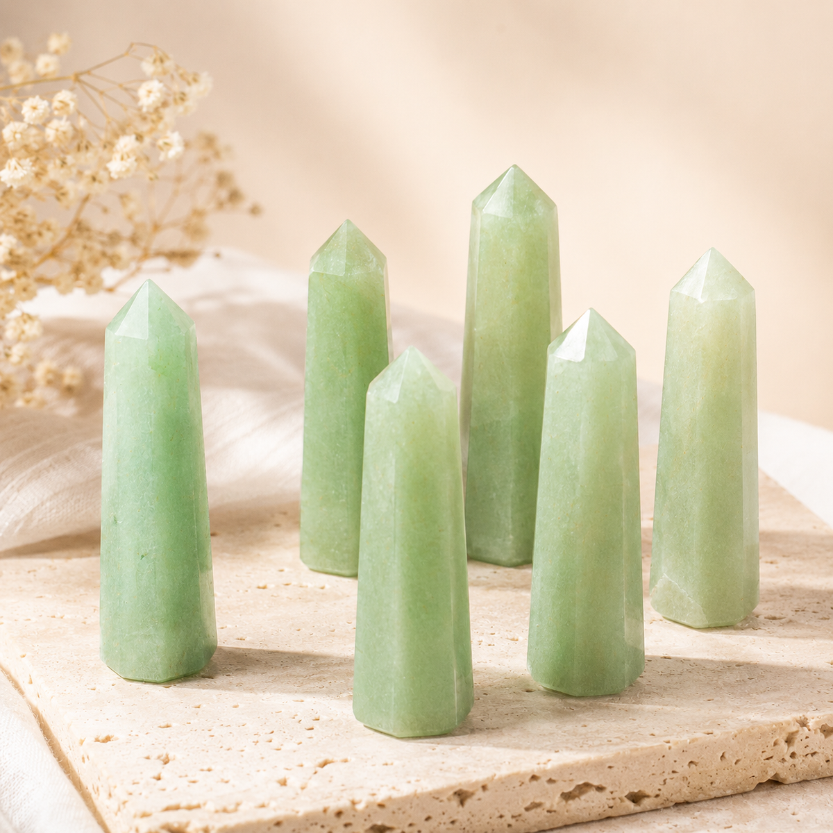 Green Aventurine Tower Point (Leadership and Good Fortune)