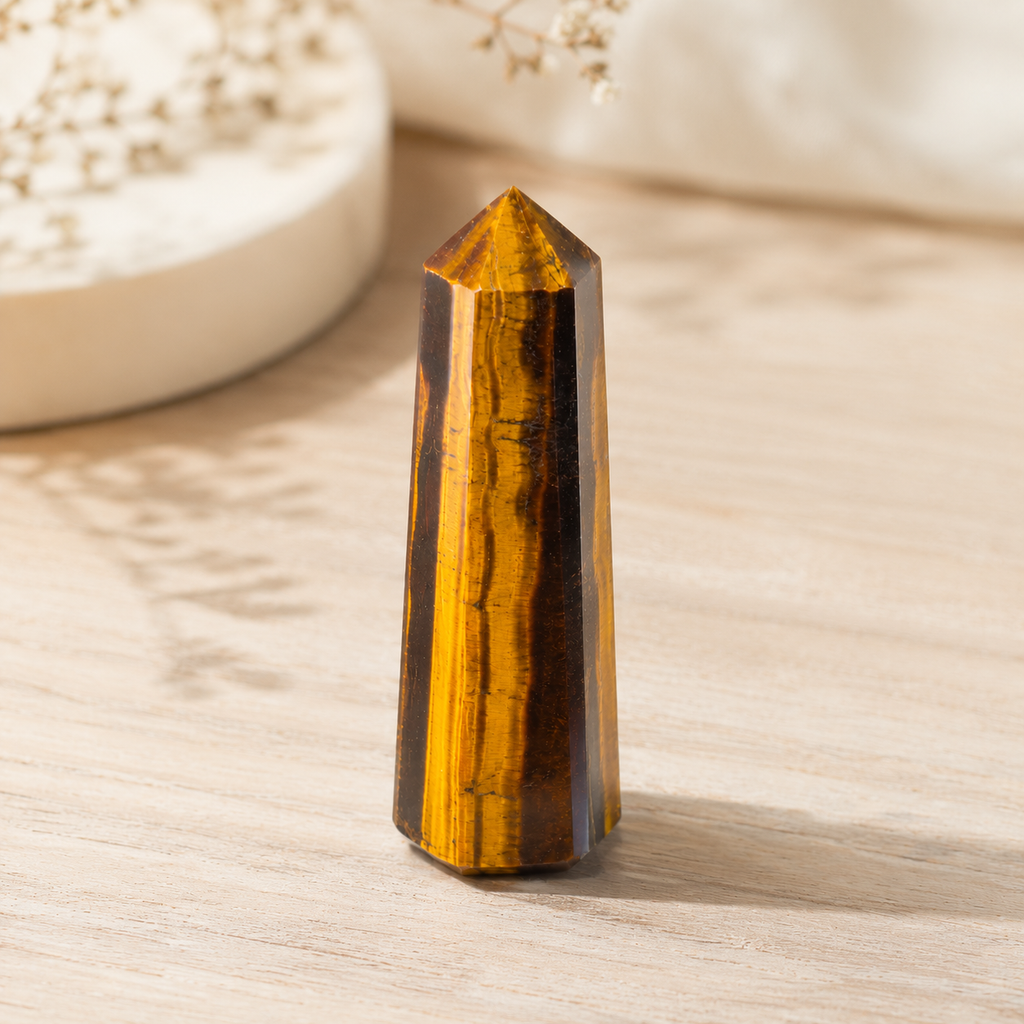 Tiger Eye Tower Point (Focus and Fear) | Obelisks & Pencils | Wiccan Center