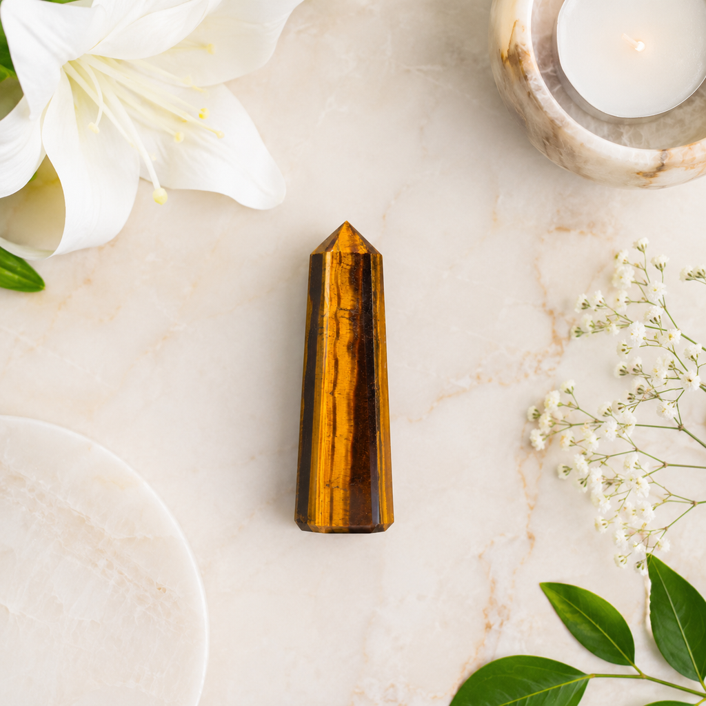 Tiger Eye Tower Point (Focus and Fear) | Obelisks & Pencils | Wiccan Center