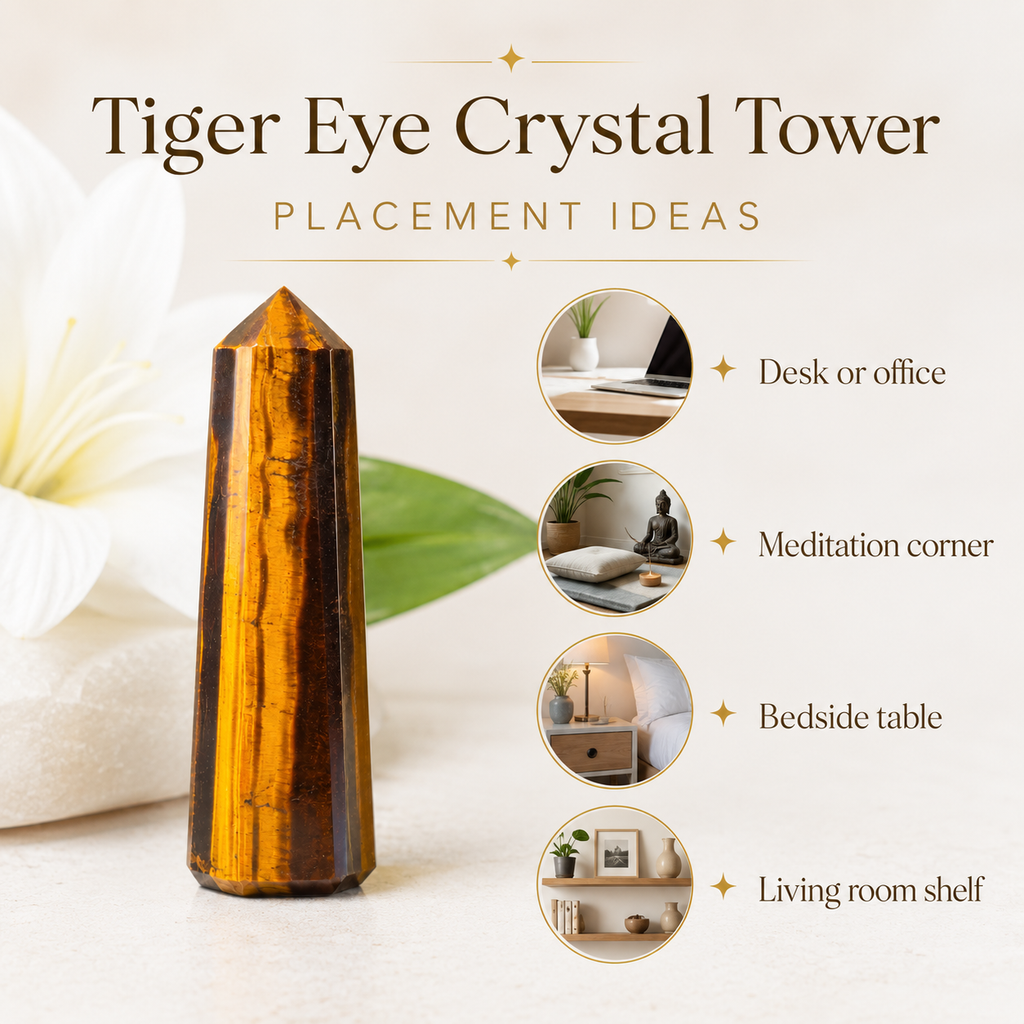 Tiger Eye Tower Point (Focus and Fear) | Obelisks & Pencils | Wiccan Center