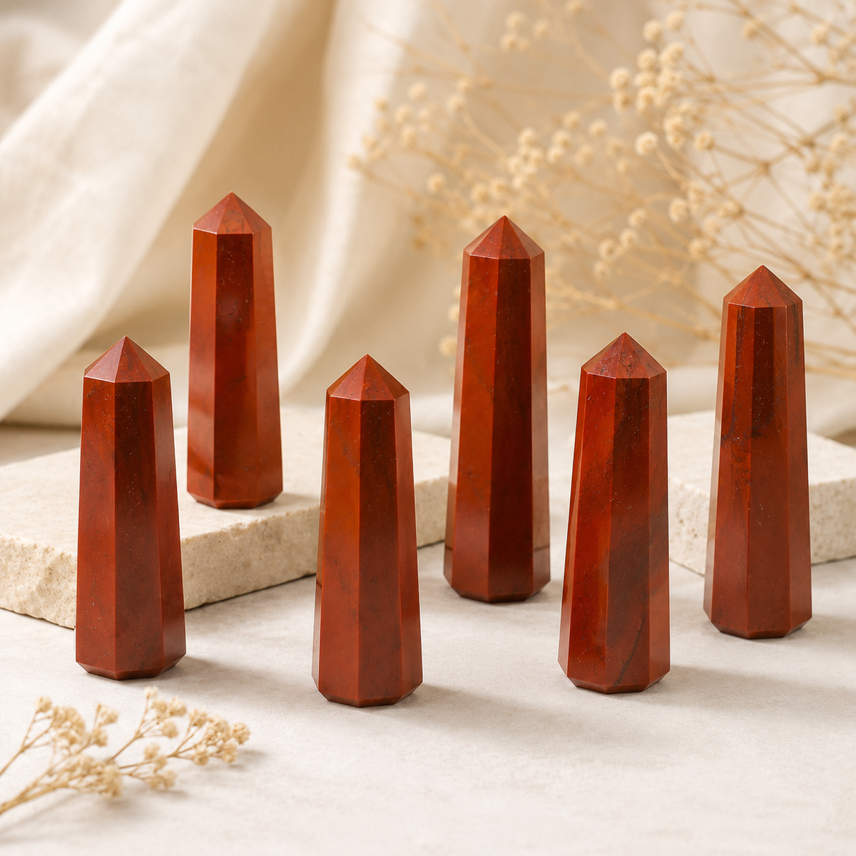 Red Jasper Tower USA (Tranquility and Sense of Grounding) | Obelisks & Pencils | Wiccan Center