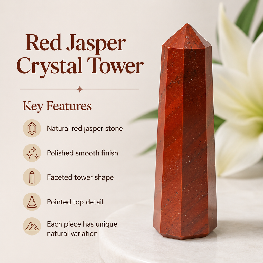 Red Jasper Tower USA (Tranquility and Sense of Grounding) | Obelisks & Pencils | Wiccan Center