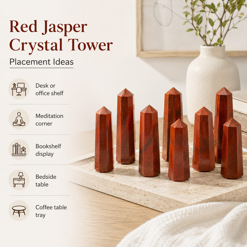 Red Jasper Tower USA (Tranquility and Sense of Grounding) | Obelisks & Pencils | Wiccan Center
