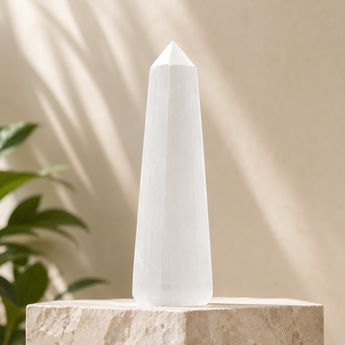 Selenite Tower Point (Insight and Flexibility)