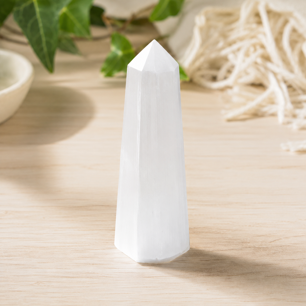 Selenite Tower Point (Insight and Flexibility)
