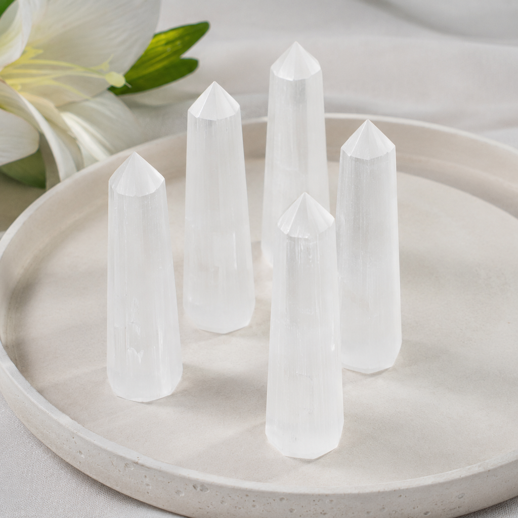 Selenite Tower Point (Insight and Flexibility)