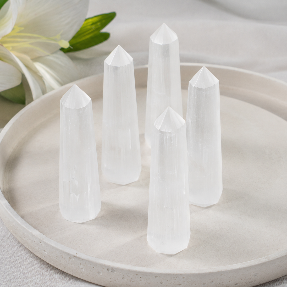 Selenite Tower Point (Insight and Flexibility)
