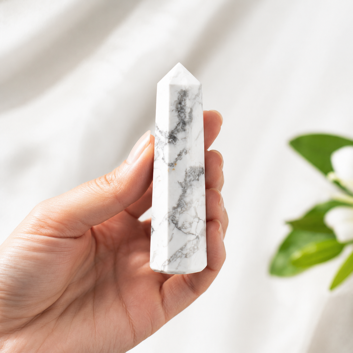 Howlite Tower Point (Knowledge and Communication) | Obelisks & Pencils | Wiccan Center