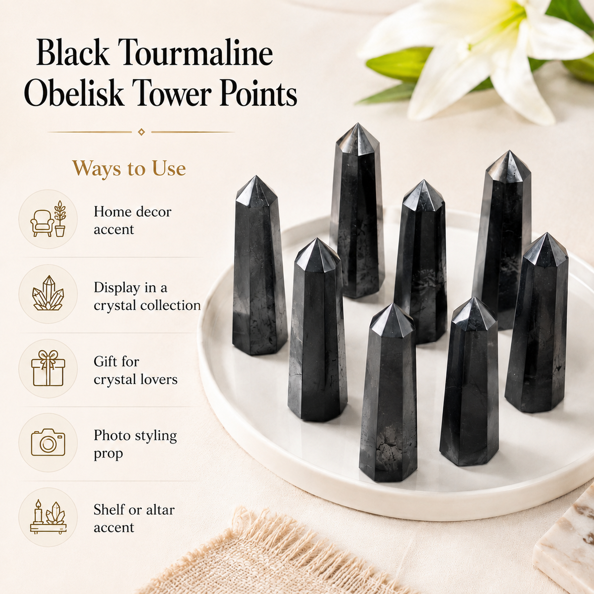 Black Tourmaline Tower Point (Balance and Security)