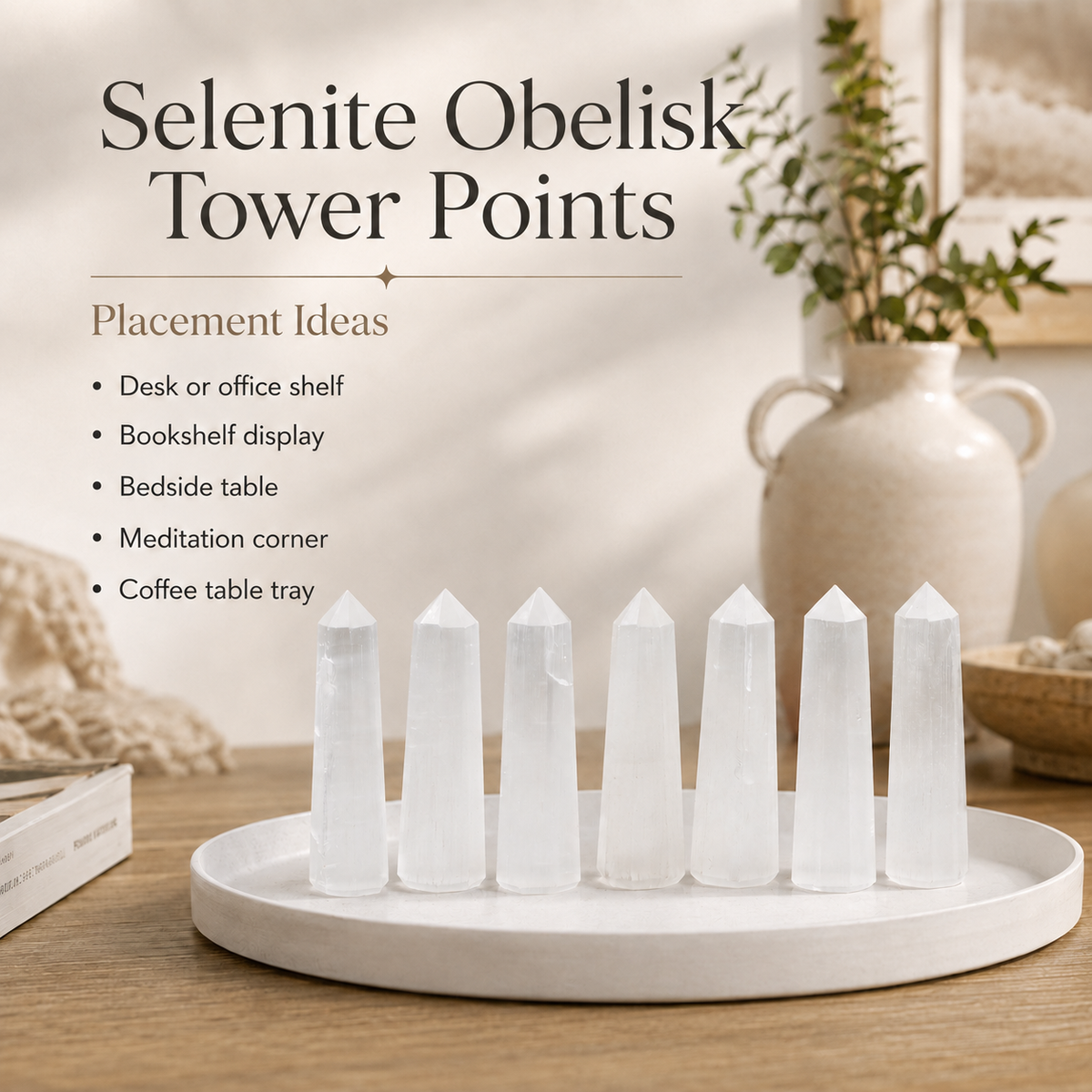 Selenite Tower Point (Insight and Flexibility)