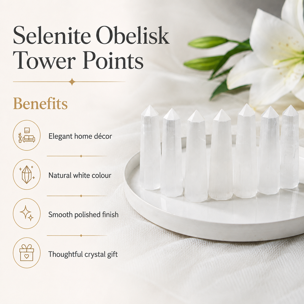 Selenite Tower Point (Insight and Flexibility)