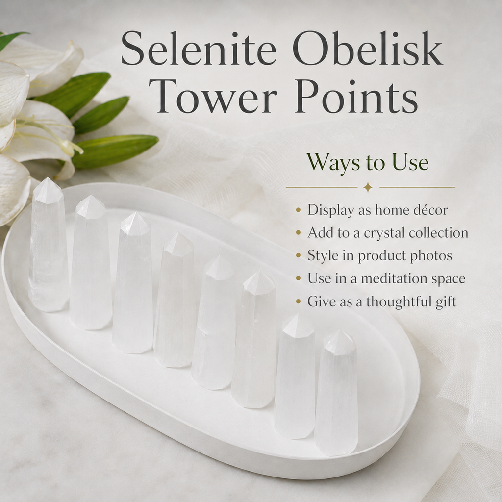 Selenite Tower Point (Insight and Flexibility)