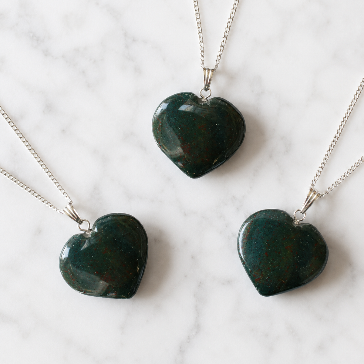 Real Bloodstone Crystal Heart Pendant, Genuine Heart Shaped Necklaces | | Wiccan Center