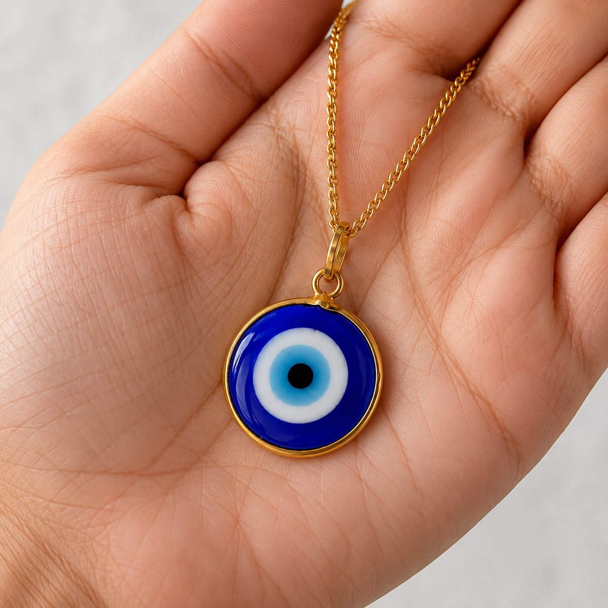 PERIMADE Turkish Evil Eye Pendant Necklace Charm, Blue Glass Evil Eye Bracelet Electroplated Gold Charm | | Wiccan Center