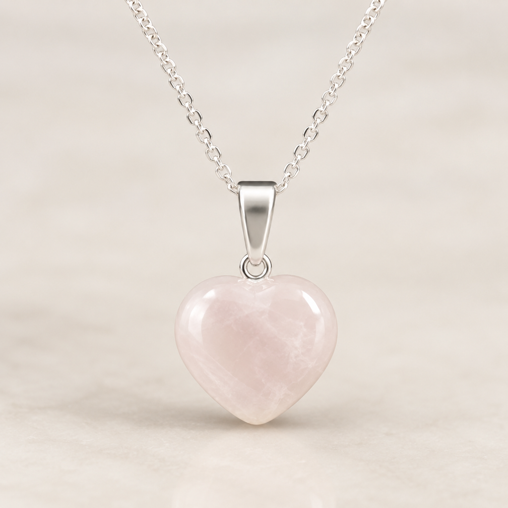 Rose Quartz Heart Pendant, Heart Shaped Stone Rose Quartz Pendants. | Pendants | Wiccan Center