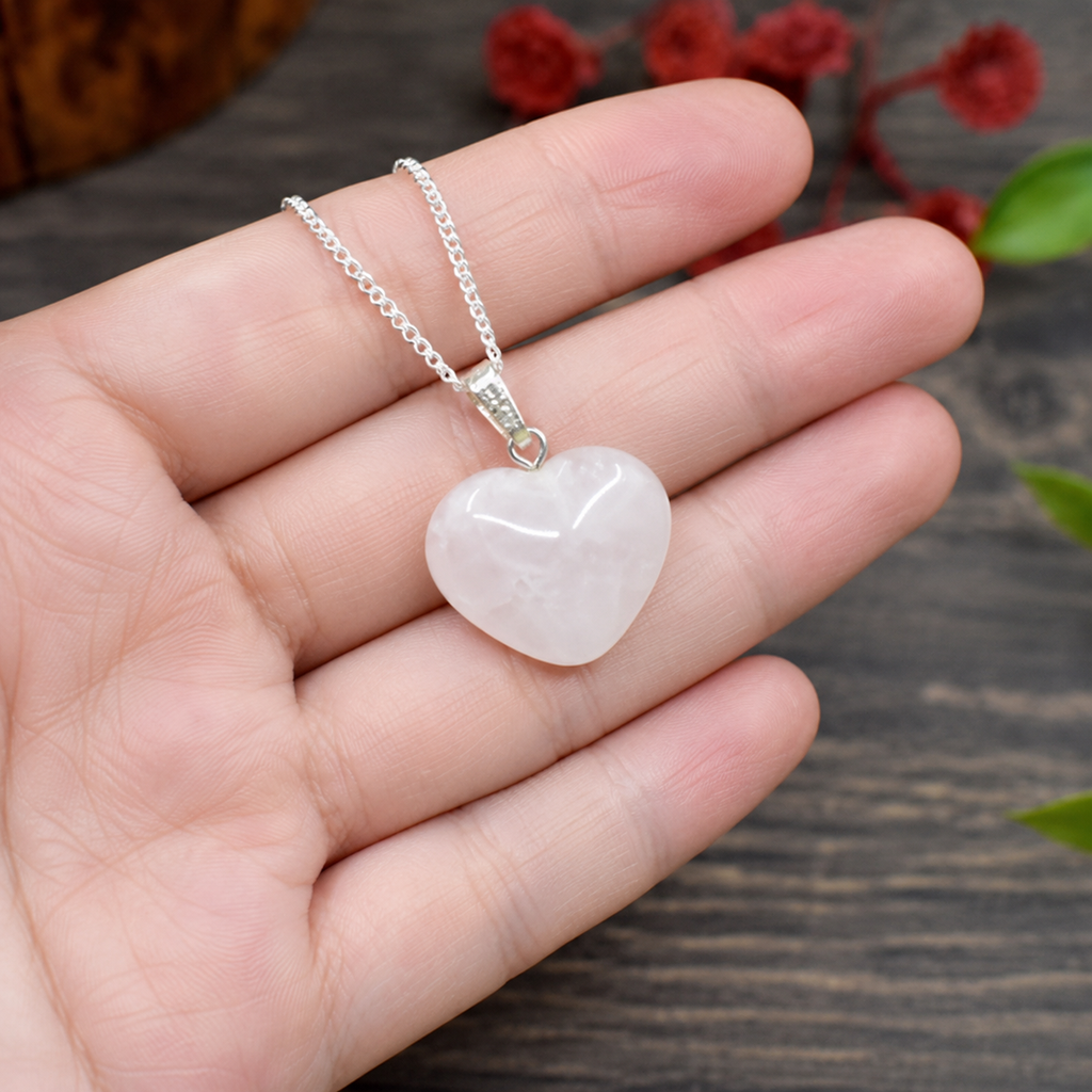 Rose Quartz Heart Pendant, Heart Shaped Stone Rose Quartz Pendants. | Pendants | Wiccan Center