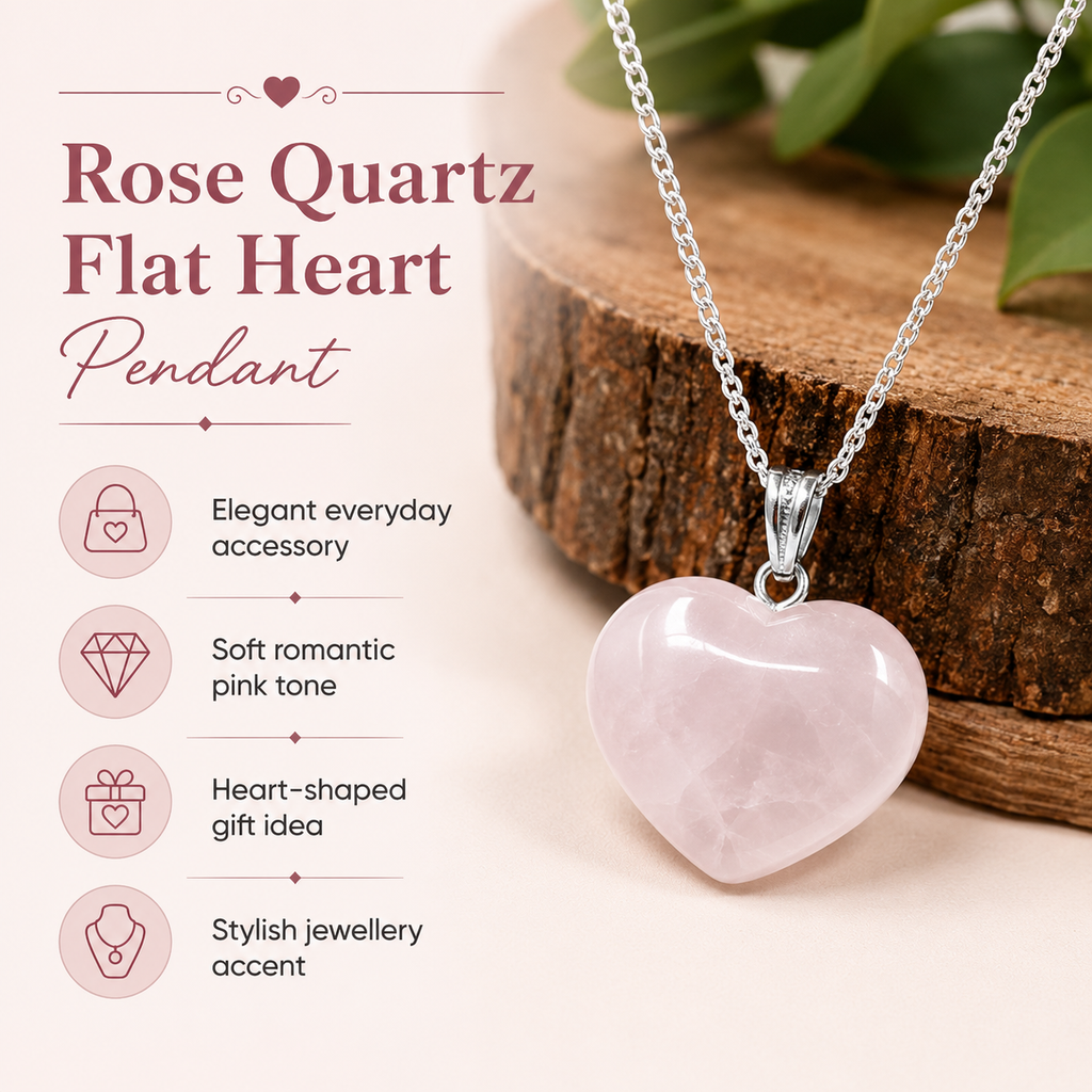 Rose Quartz Heart Pendant, Heart Shaped Stone Rose Quartz Pendants. | Pendants | Wiccan Center