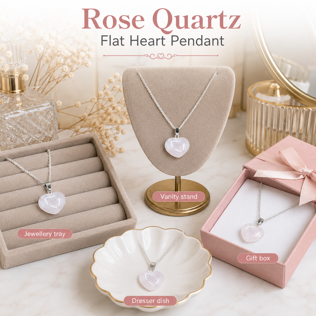 Rose Quartz Heart Pendant, Heart Shaped Stone Rose Quartz Pendants. | Pendants | Wiccan Center