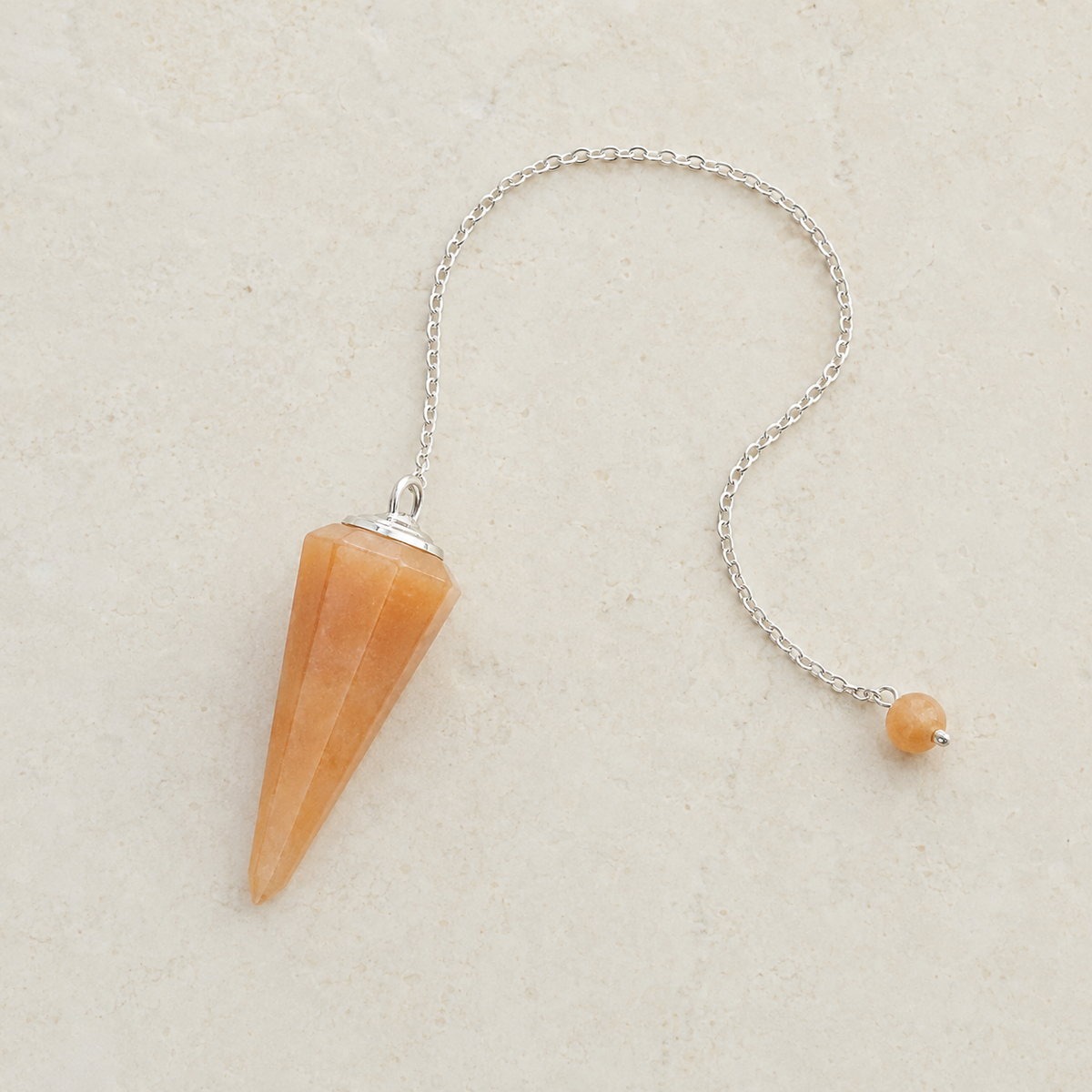 Orange Aventurine Faceted Hexagon Pendulum, Crystal Pendulum