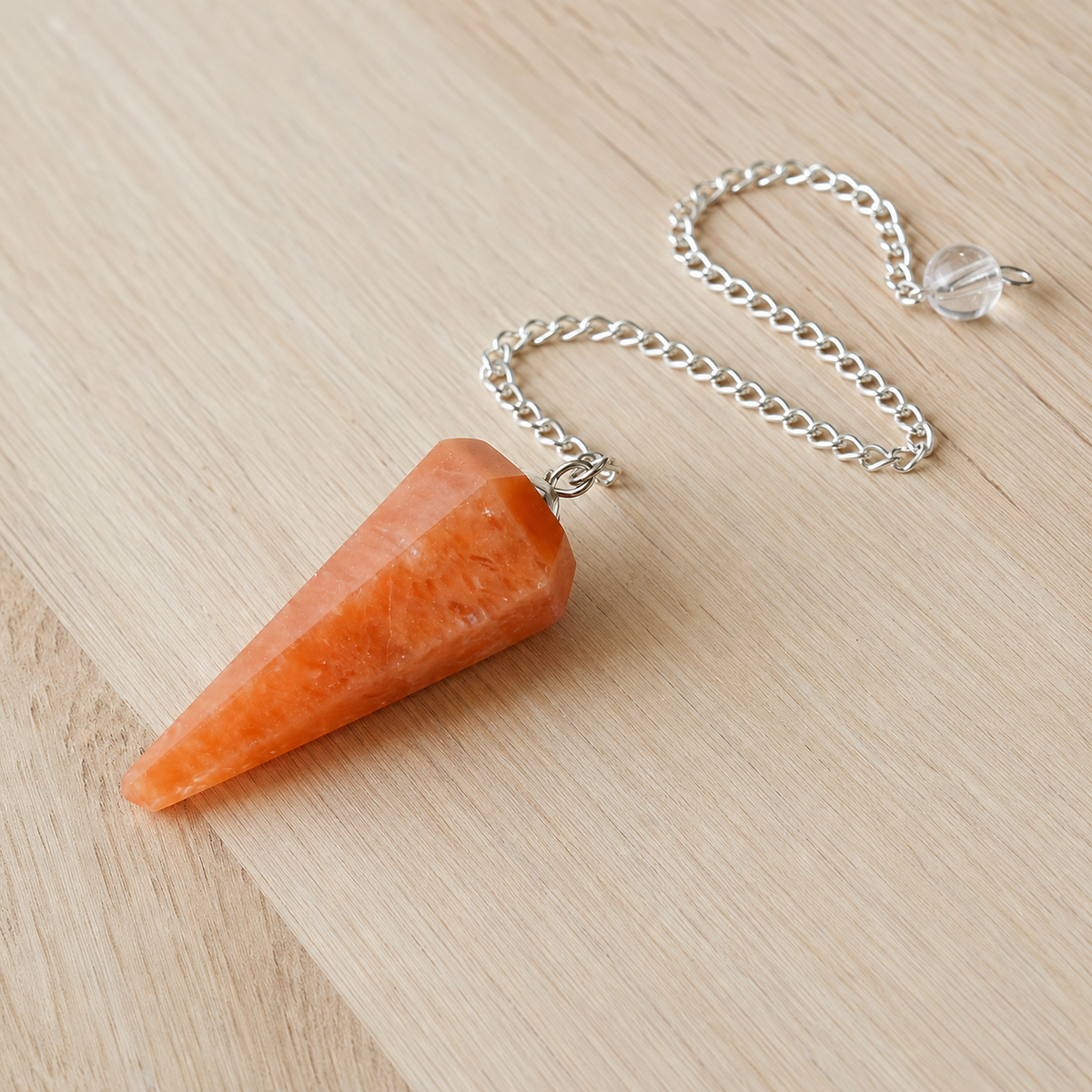 Orange Aventurine Faceted Hexagon Pendulum, Crystal Pendulum