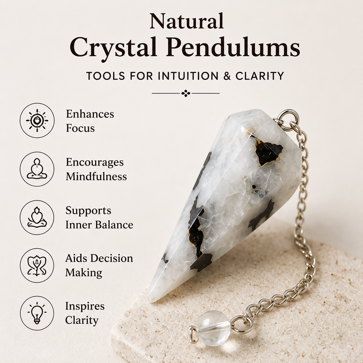 Rainbow Moonstone Pendulum (Growth and Inspiration )