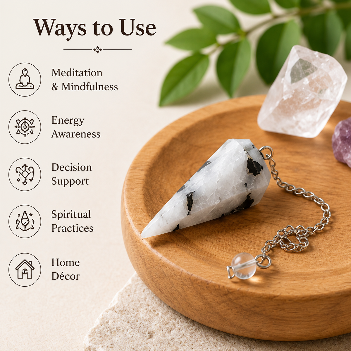 Rainbow Moonstone Pendulum (Growth and Inspiration )