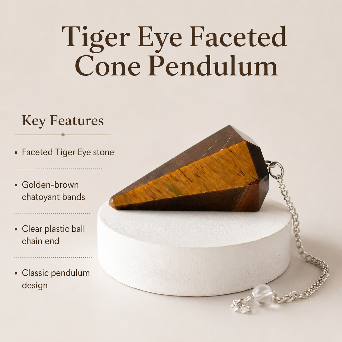 Tiger Eye Pendulum (Longevity and Protection)