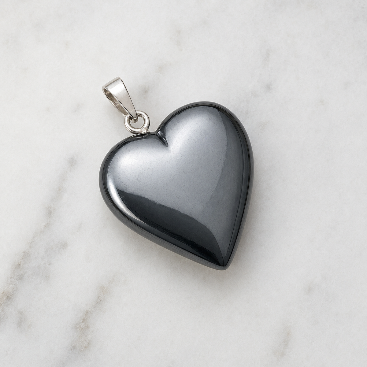 Genuine Hematite Crystal Heart Pendant, Genuine Heart Shaped Necklaces | | Wiccan Center